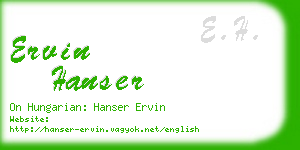 ervin hanser business card